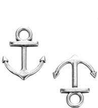 10 Anchor Charms Antiqued Silver Ocean Pendants Nautical Assorted Fishing Hook - £3.79 GBP