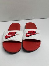 Nike Youth Size 3 Red White Slip on Sandals Athletic Kawa Slides C12061-001 - $28.70