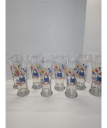 8 Vtg Spuds Mackenzie Party Animal 7&quot; Pilsner Glasses 1987 Budweiser Bee... - $1,481.26 MXN