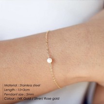 eManco Minimalist Stainless Steel Bracelets for women Sea Shell Simulated-pearl  - £8.31 GBP