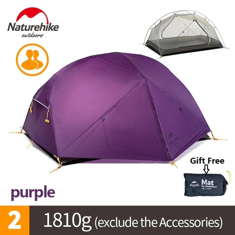 Naturehike Mongar 2 Camping Tent Ultralight Outdoor 3 Season Waterproof 20D - £147.15 GBP+