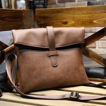 New Crazy Horse PU leather Vintage Design Handmade Zipper Style Messenger Bags - £35.12 GBP