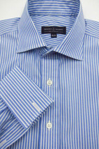 GORGEOUS Robert Talbott Bespoke Blue Stripe Cotton French Cuff Shirt 15.... - £35.97 GBP