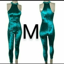 Turquoise Velvet Going Out Jumpsuit~SIZE M - £25.11 GBP
