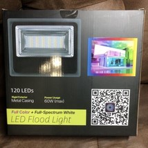 RGB+CCT LED Flood Light Full-Spectrum App Controlled 120 LEDs Waterproof... - £23.26 GBP