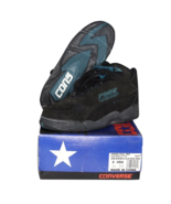 NOS Vintage 90s Converse Speed Pull Mid Leather Basketball Shoes Black Y... - $47.32 CAD