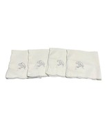 Martini Glass Formal Set Of 4 Embroidered Cream Olive Square Napkins 13”... - $27.99