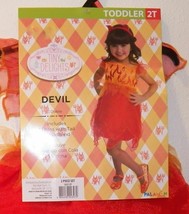 NEW Devil Girls Halloween Costume Toddler Size 2T Red Dress Tail Headband - £9.94 GBP