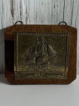 Antique Brass and Wood Sailing Ship Letter Holder WJ Irvines Belfast Ireland - £22.85 GBP