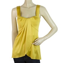 Jasmine de Milo Yellow Silk Pleated Tank Vest Sleeveless Top sz UK 10, US 6 - $113.85