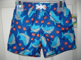 Ocean Pacific Baby Boys Swim Trunks Blue W Sharks Size 3-6 Months NEW - £7.22 GBP