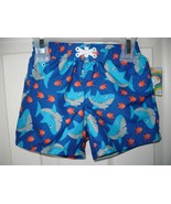 Ocean Pacific Baby Boys Swim Trunks Blue W Sharks Size 3-6 Months NEW - £7.06 GBP
