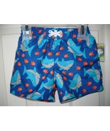 Ocean Pacific Baby Boys Swim Trunks Blue W Sharks Size 3-6 Months NEW - $8.98