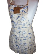 Sea Shell Cotton Print Kitchen Chef&#39;s Apron Seashell Fashion Baking Cook... - $225.52 MXN