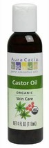 NEW Aura Cacia Organic Skin Care Castor Oil Pure Essential Oil 4 Fluid Ounce - £7.34 GBP
