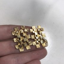 Vintage Gold Tone Puzzle Piece Cufflinks - £18.26 GBP