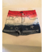 Size 10R Justice shorts jean patriotic sequin stars red white blue - $14.99
