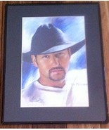 Tim McGraw 2002 - 16&quot; by 20&quot; Framed Drawing Print - $49.00