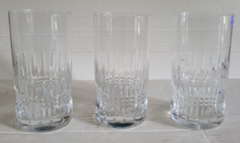 Set of 3 Lead Crystal Drinking Glasses Clear Glass Heavy Bottoms Water T... - £13.36 GBP