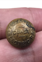 Antique 1890&#39;s Atlantic Coast Electric Railroad Uniform Cuff Button 5/8&quot; Dia - £9.74 GBP