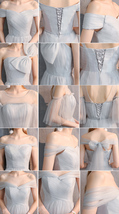 Light Gray Floor Length Maxi Dress Custom Plus Size Bridesmaid Dress image 8