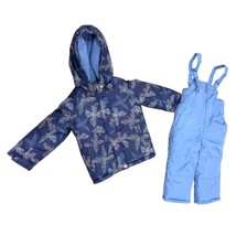 Osh Kosh BGosh Girls Winter Jacket Snow Bib Set Blue Floral Pattern Snow... - $199.99