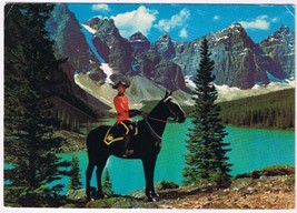 Postcard Royal Canadian Mounted Police RCMP Majestic Mountain Background - £1.62 GBP