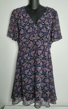 Madewell Womens Dress 4 Orchard Short Flutter-Sleeve Floral V-Neck  - $32.99