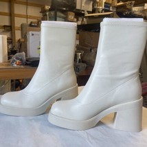 Call It Spring Steffanie Womens White Fashion Boots Size 8 100% Vegan Be... - £27.65 GBP