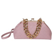 Women&#39;s Shoulder Bag Leather Crossbody Bag Designer Handbag Thick Chain Decorati - £38.63 GBP