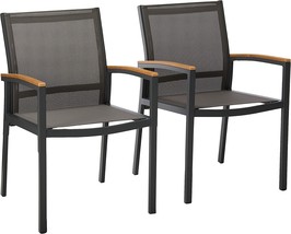Christopher Knight Home Emma Outdoor Mesh and Aluminum Frame Dining Chair, Gray - £214.23 GBP