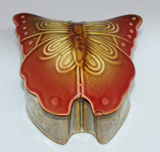 Cute Butterfly Trinket Box Jewlery Box Ring Holder Earring 3&quot; Ceramic - £19.77 GBP