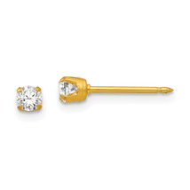 Inverness 18k 3mm CZ Post Earrings 243E - $2,329.13 MXN