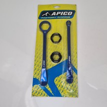 APICO TIRE LEVER &amp; WRENCH SET 10 13 22 27 32 MM ALLOY BLUE MOTORCYCLE SP... - £48.20 GBP