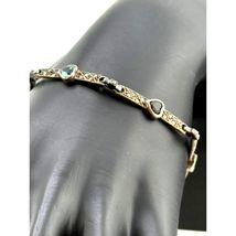 Sterling Silver Tourmaline Multi-Color Marcasite Bracelet - $96.77