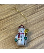 Vintage Miniature Snowman Christmas Xmas Holiday Ornament KG JD - $9.90