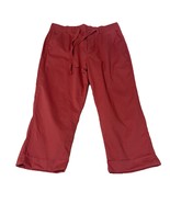 Joan Rivers Womens Pink Capri Pants Sz M Petite Zipper Button Drawstring... - €15,51 EUR