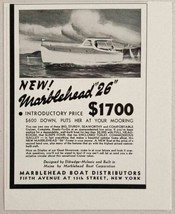 1940 Print Ad Marblehead &quot;26&quot; Cabin Cruiser Boats Built in Maine - £8.04 GBP