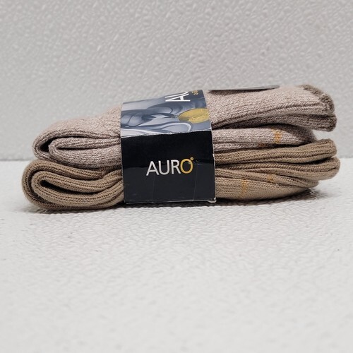 Auro Gold Toe Tan Khaki Boys Dress Crew Socks 2 Pair Size Small 3-8 Item image 9