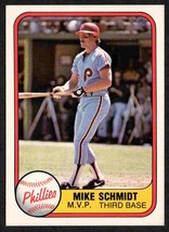 Philadelphia Phillies Mike Schmidt M.V.P 1981 Fleer Baseball Card #5 nr mt - £1.96 GBP