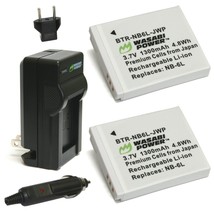 Wasabi Power Battery (2-Pack) and Charger for Canon NB-6L, NB-6LH, CB-2L... - $33.99