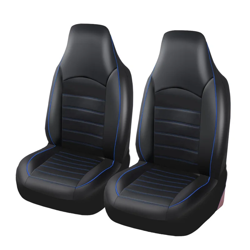 AUTOYOUTH PU Leather Front Car Seat Covers High Bucket Car Seat Cover Blue Auto - £16.53 GBP+