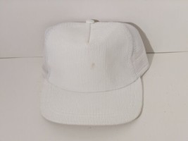White Baseball Cap Trucker Hat Sportcap Snapback Corduroy Mesh - NEW - $14.75
