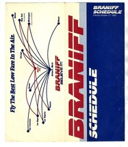 Braniff Schedule Timetable &amp; Route Map October 1985  - £14.06 GBP