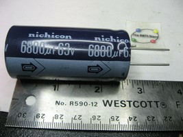 Electrolytic Capacitor Nichicon 6800uF 63VDC 85C Radial Can - NOS Qty 1 - $6.64