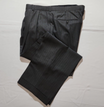 Men&#39;s Brooks Brothers Golden Fleece Charcoal Gray Striped Dress Pants - 48 x 43 - £30.92 GBP
