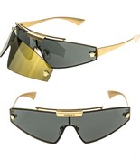 VERSACE 2265 HORIZON SHIELD Medusa Gold Black Clip On 2 Lens VE2265 Sung... - $326.70