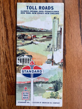 1960s Standard American Oil Toll Road Highway Travel Map IL IN OH PA NY ... - £7.42 GBP