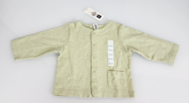 Baby Gap 6-9-12 Mos Vintage Green Cardigan Cotton Layette Snap Top Jacke... - $14.84