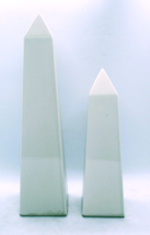Pair of White Porcelain Decorative 11&quot; and 8&quot; Obelisks by Fitz &amp; Floyd  - £133.25 GBP